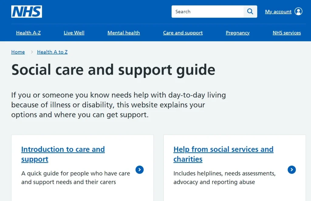 NHS Continuing Healthcare website